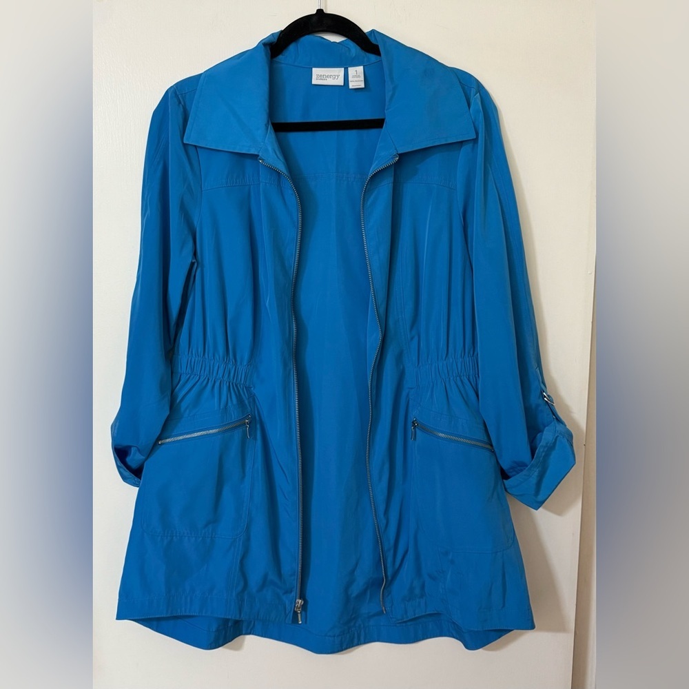 Chico’s Zenergy Blue Lightweight Anorak Utility Jacket - Size 1 - Picture 6 of 11